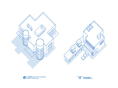 3D Icons CIM & CIMAB 3d biotechnology blue building cuba icos science