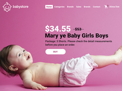 Babystore design ecommerce ui ux web website