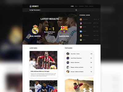Sporty app design news sport sportapp ui ux web webdesign website