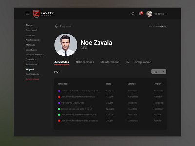 Zavtec UI admin admin design admin panel admintheme app dark design ui ux web webapp webdesign website