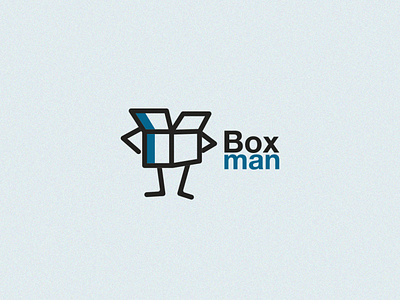Box man branding identity design illustration logo logo design vector