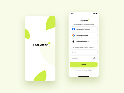 EatBetter – Recipe App app branding challenge dailyui design eating logo mobile recipe signup ui ux web