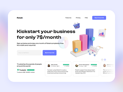 Retali – E-commerce Platform app branding challenge dailyui design desktop e commerce landing page platform ui ux web