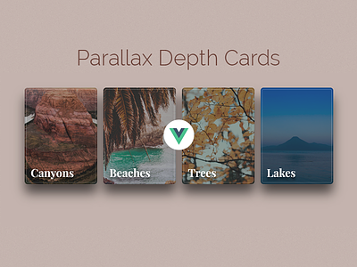 Parallax Depth Cards - CodePen with Vue.js cards css transforms depth parallax shadows vue vue.js
