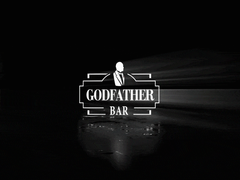 bar logo presentation Godfather bar art branding illustration logo ux vector