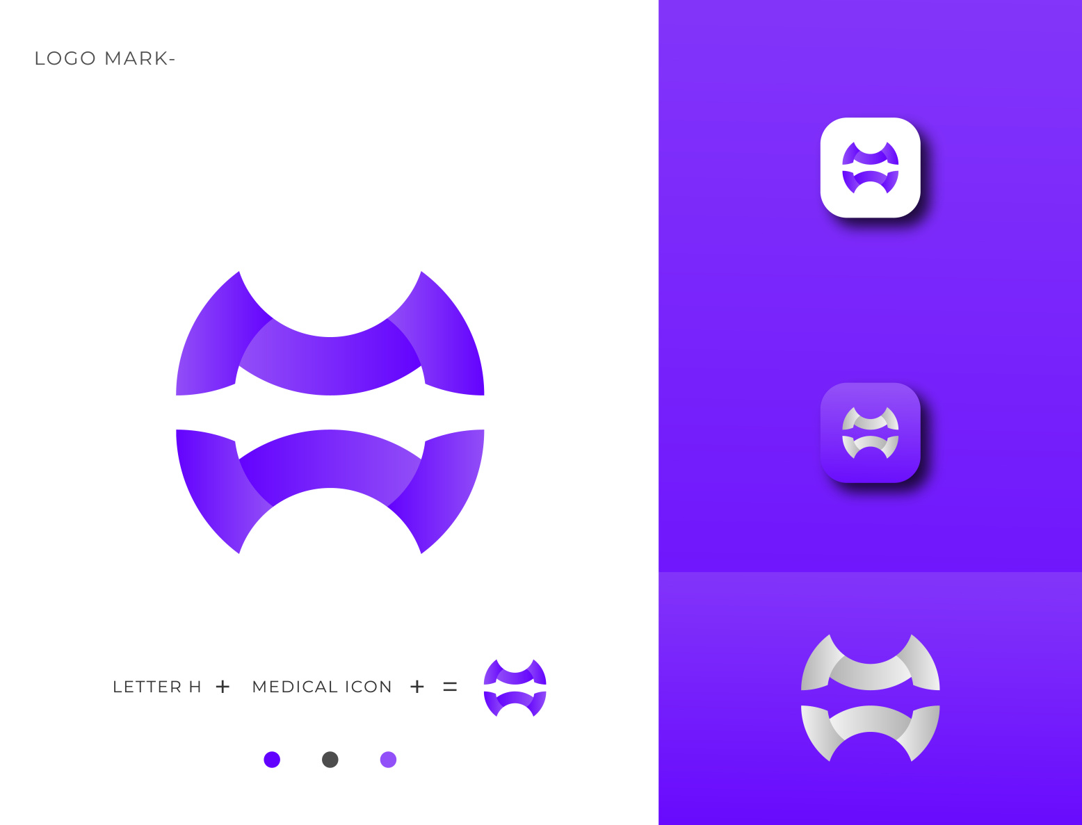 Modern Medical H Letter Logo Mark by Sahinur Rahman Logo Designer on