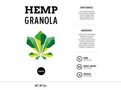 Hemp Granola Label granola hemp illustrator label organic packaging