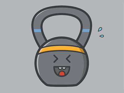 Exercising Kettlebell character cute exercise illustration kettlebell