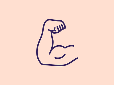The Flex arm biceps fitness flex gym icon illustration illustrator minimal outline strong vector weightlifting