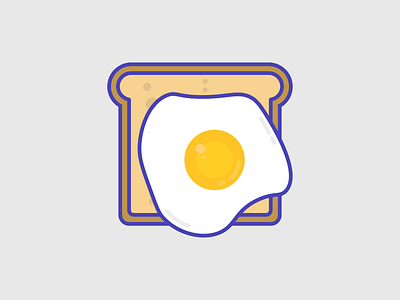 Egg and Toast Instax Camera breakfast camera egg food icon illustration illustrator minimal outline toast vector