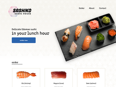 Sashiko Sushi Website asanoha branding food hemp icon icons illustration illustrator japanese japanese food line art logo minimal online ordering outline sashiko sushi vector website