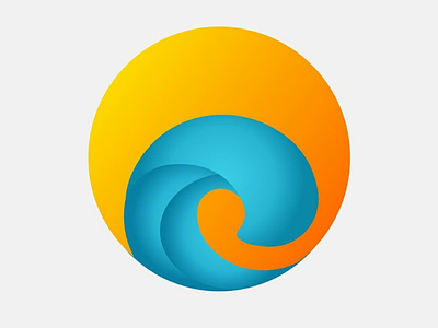 Wave and Sunset Logo Concept