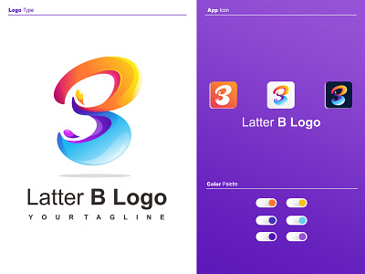 Latter B Logo Design 3d art b logo brand identity colorful logo graphic design icon lettermark logo logomark monogram typography vector