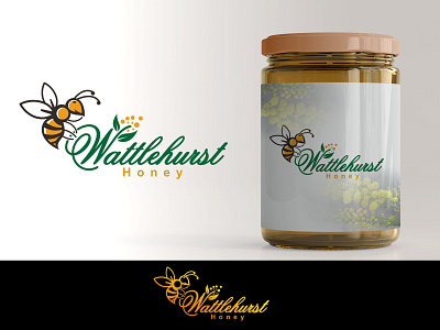 Sweet honey bee design premium logo fly label