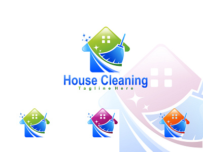 Home cleaning services logo template enable