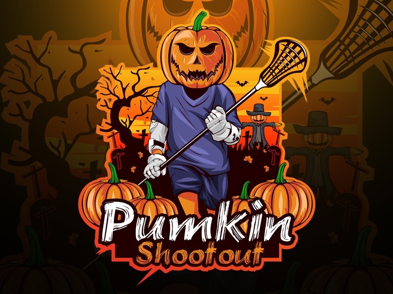 Lacrosse tournament with pumpkin Halloween logo design by Hengky Yulio