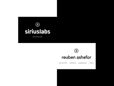 SiriusLabs Business Cards branding business card design digital agency siriuslabs