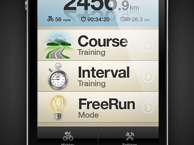LiveTraining Menu app design interface iphone ui ux