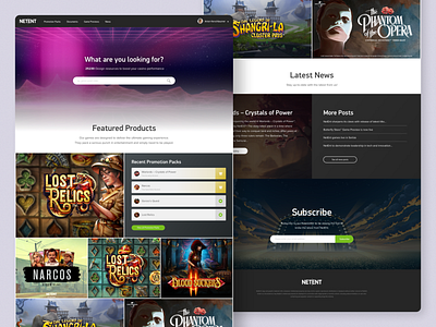 NetEnt – Client Area casino graphic design igaming marketing online casino ui ui design ux web design website