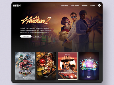 NetEnt – Games casino design gaming graphic design igaming marketing online casino ui ui design ux web design website