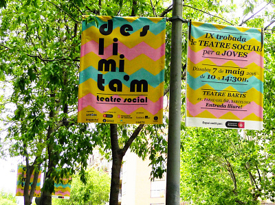 IX Deslimita'm Festival Identity. art direction banner design event branding graphic design poster stationery design theatre typography art