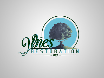 Vines Restoration Logo graphic logo tree vines