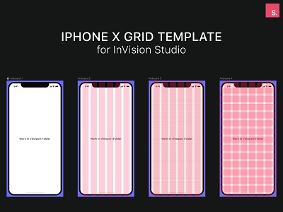 Iphone X Mockup & Grid Template - InVision Studio Freebie