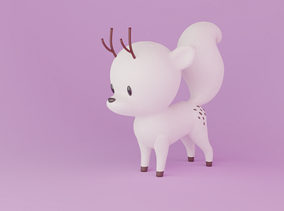 Hilda's Twig 3d animal blender character cute deer deer fox design fluffy fur hilda twig