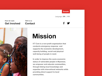Homepage Design for an NGO donation homepage navigation ngo presentation ui web webdesign