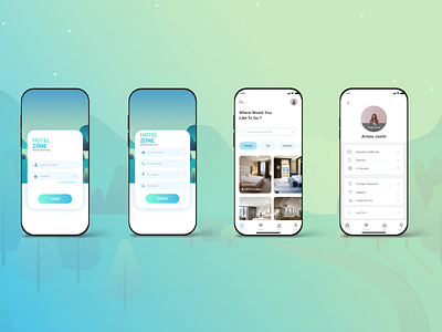 Hotel Zone App clen hotel app minimalist ui ux uidesign