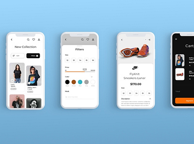 Online Shoping app app ui design minimalist mobile app ui shopping app uidesign uiuxdesign uxdesign