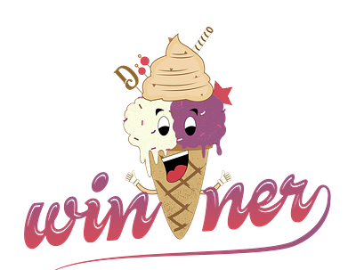 Ice Cream Winner branding design ice cream icecream illustration t shirt t shirt art t shirt design winner