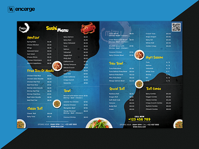 Sushi Menu Card design flyer flyer design graphic design graphicdesign menu menu card