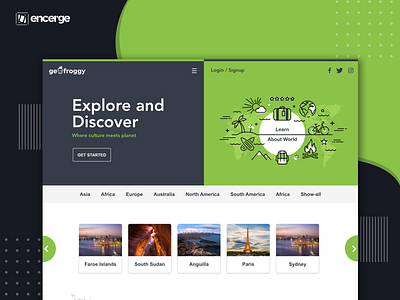 Explore and Discover UI design city country design explorer grapgic design travel ui ui design website design