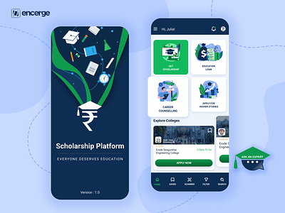 Scholarship Mobile App education education app educational mobile app mobile ui scholarship scholarship app scholarship loan ui uiux