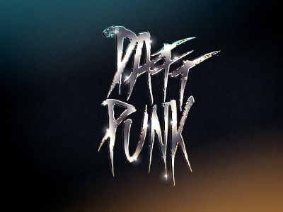 Daft Punk 3d branding brush design lettering logo music typography