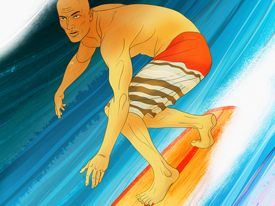 Kelly Slater action sports editorial illustration kelly slater portrait sports surfer surfing
