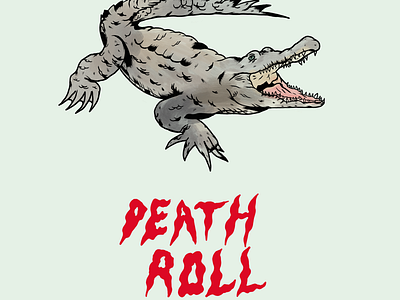DEATH ROLL art artist drawing illustration illustrations nature predators procreate typography watercolour