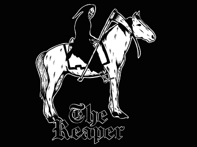 The Reaper art dark art digital art digital illustration gothic grim reaper horse illustration