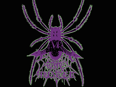 THE HUNTER art digital illustration gothic heavy metal illustration insect procreate spider typography