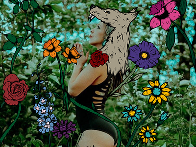 Prey for forest art digital art digital illustration female forest gothic illustration tattoo tattoos wolf woodland. alt girl