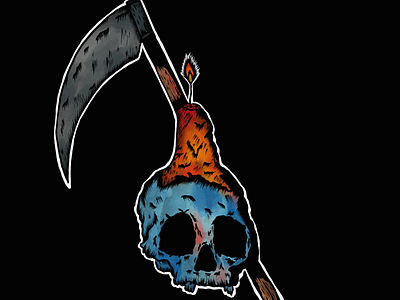 💀 art artist colourful dark dark art dark artist gothic illustration skull skulls watercolour
