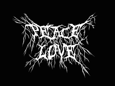 PEACE + LOVE alt art dark art death metal drawing gothic heavy metal illustration love peace type typography