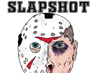SLAPSHOT art artist. watercolour hockey ice hockey illustration