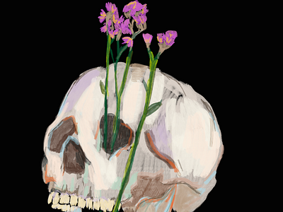 Skull and Flowers