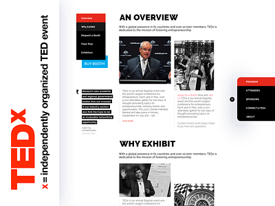 TEDx - Redesigning Conference Page app branding design flat icon minimal typography uidesign ux design uxdesign web