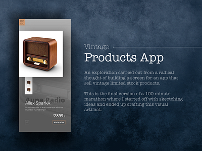 Vintage App Product Screen