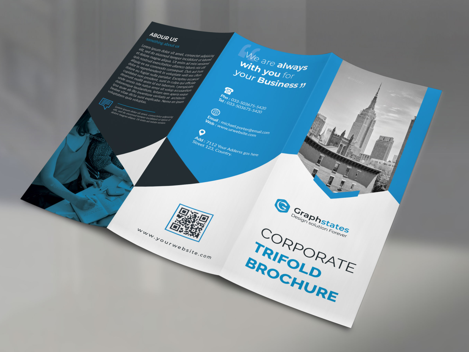 Trifold Brochure Template. by Graphstates on Dribbble