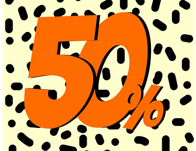 poster design for store 50 percent illustration modern red spotty vector