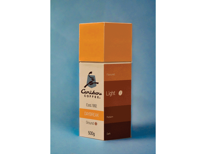 Caribou Coffee Packaging caribou coffee coffee coffee packaging design graphic graphicdesign hexagon box packaging packaging design packagingpro